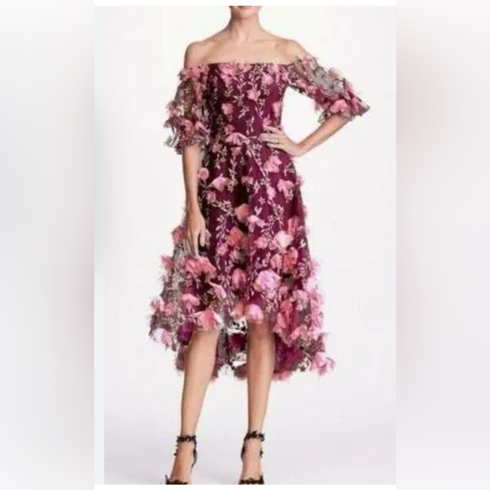 Marchesa Notte high low gown